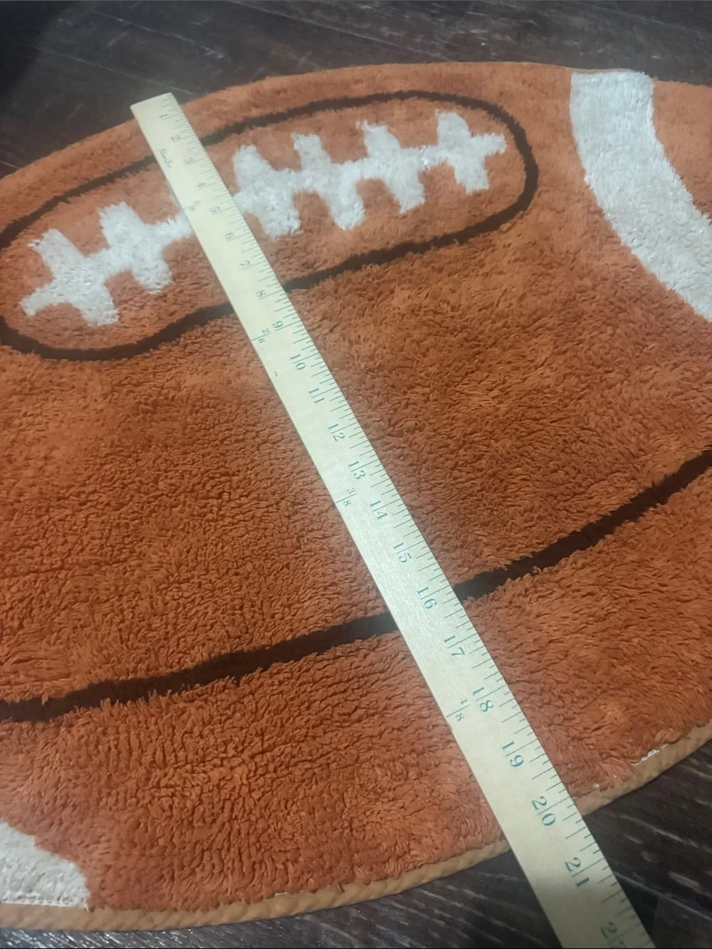 Plush Football-Shaped Accent Rug - Orange